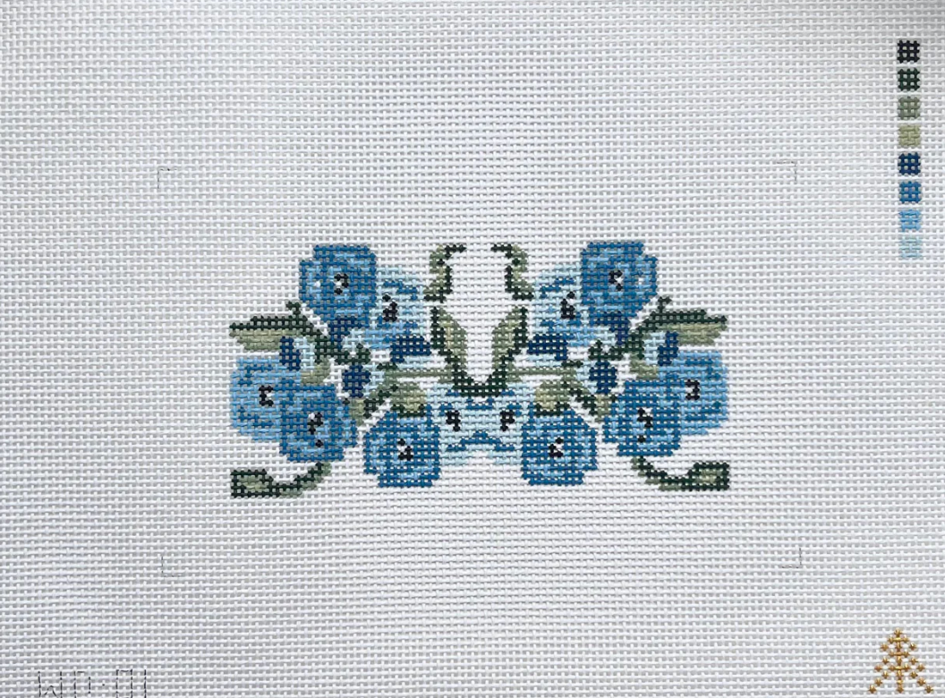 Evergreen Needlepoint - Blue Bridal Floral