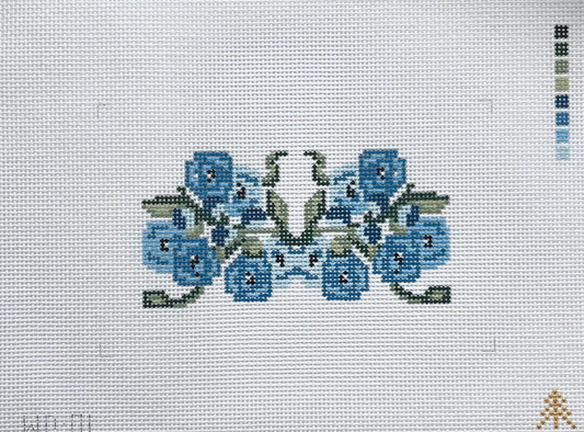 Evergreen Needlepoint - Blue Bridal Floral