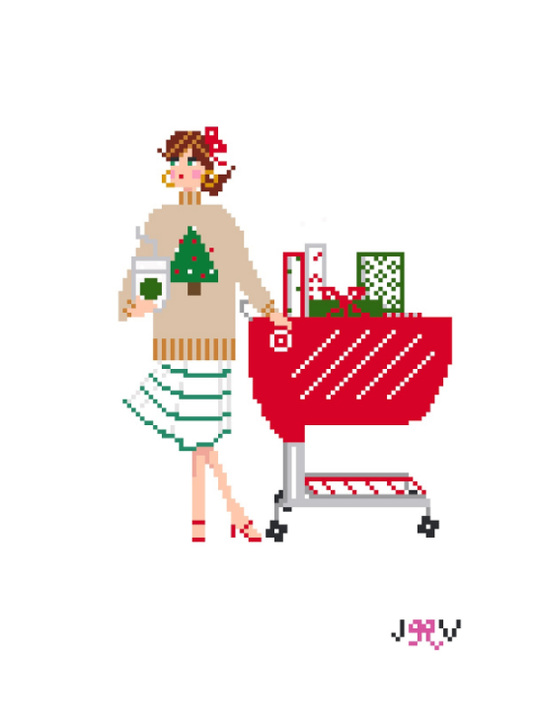 JV203 - Christmas Target Needlepoint Canvas