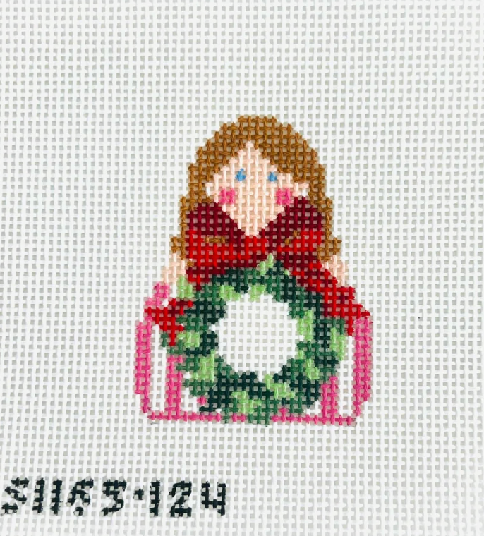 Stitch It Angel - SCT Designs Wreath with Red Bow