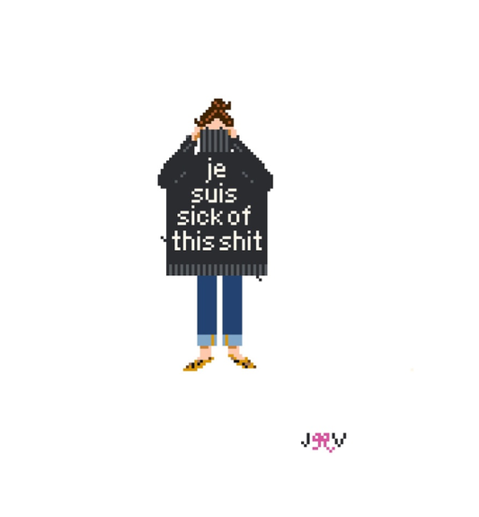 Je Suis Girl Needlepoint Canvas