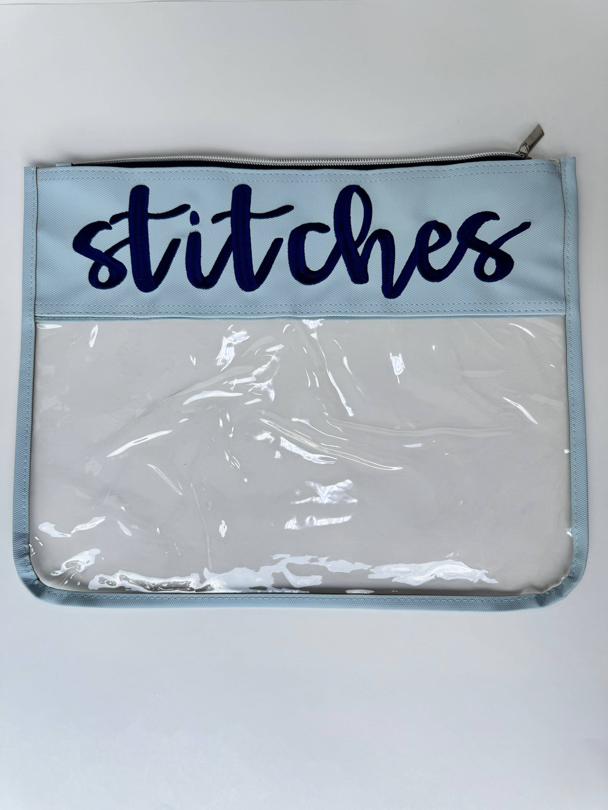 "Stitches" Embroidered Needlepoint Project Bag