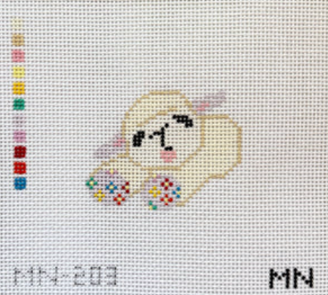 Magnolia Needlepoint - Flower Power Lamb Dog Toy