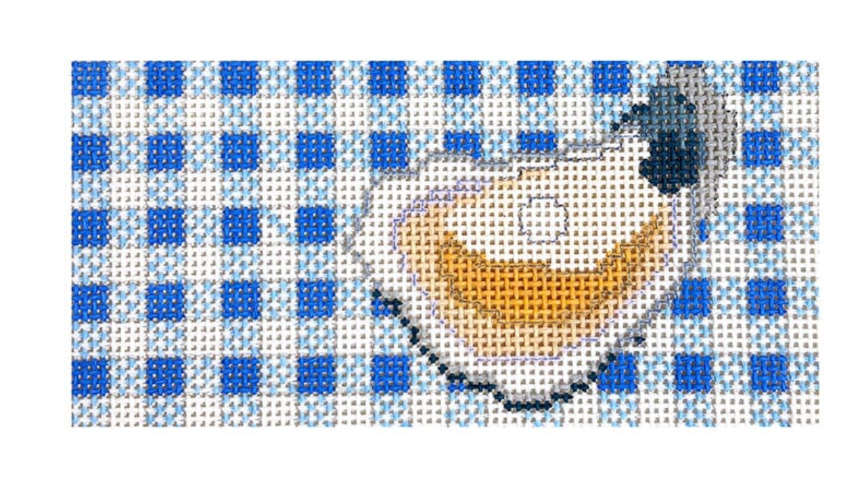 The Salty Stitcher - Oyster on Blue Gingham