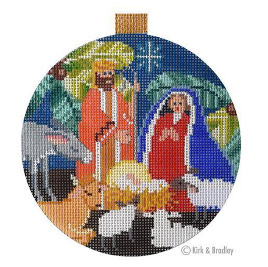 Kirk and Bradley - Nativity Round Ornament