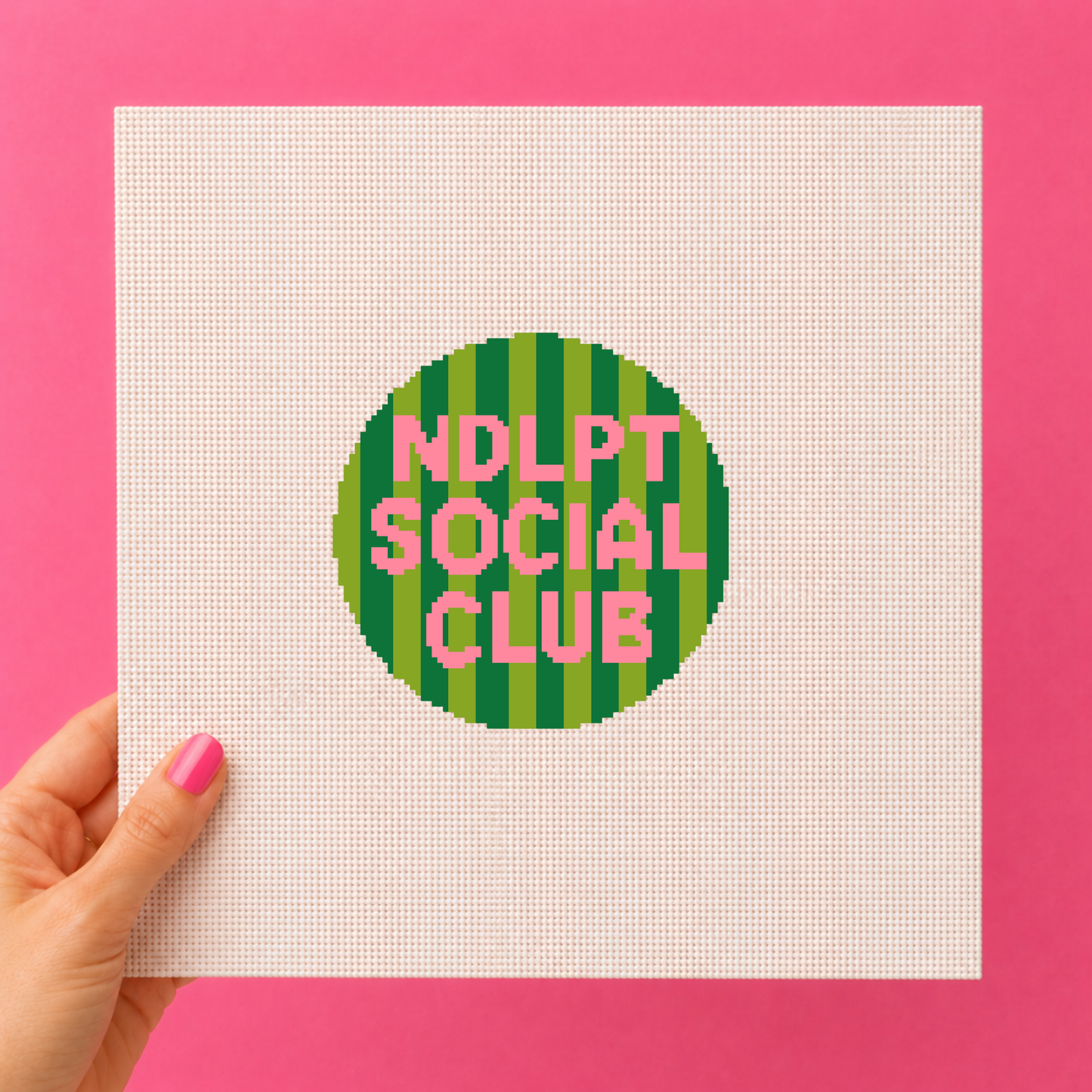 Social Club 13 Mesh Needlepoint  Canvas |4" | round