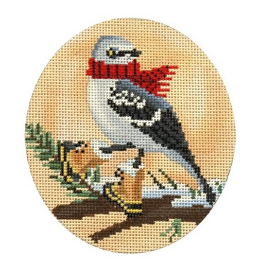 Scott Church Creative - Mockingbird with Red Scarf and Boots