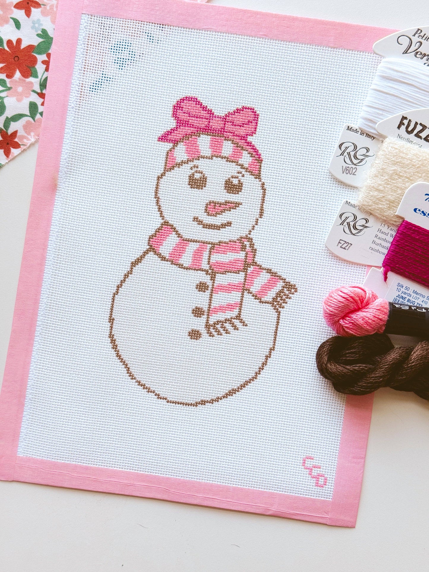 Cotswold Designs Pink Snowman