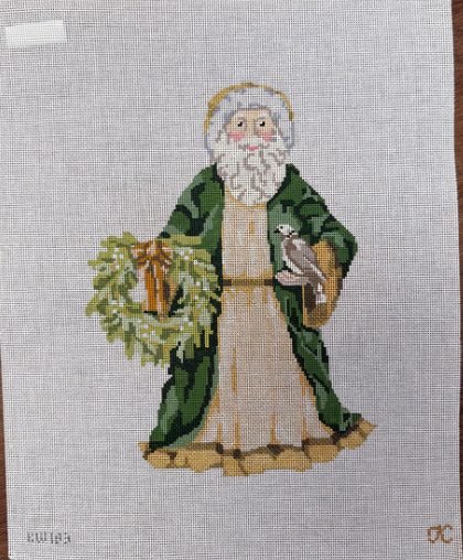 Kate Woodward - Green and Gold Wreath Santa