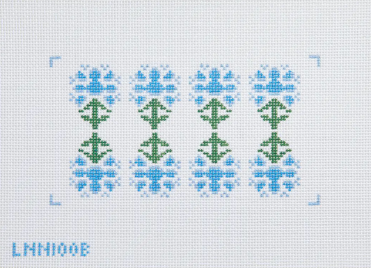 Late Night Needlepoint - Blue Block Print