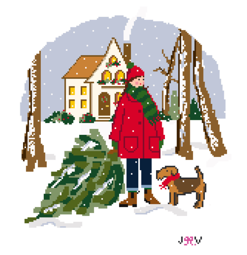 JV236 - Cold Outside Needlepoint Canvas
