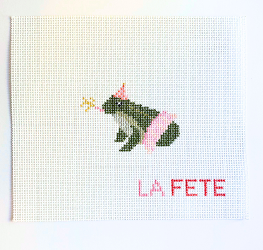 Party Animals - Frog Needlepoint Canvas