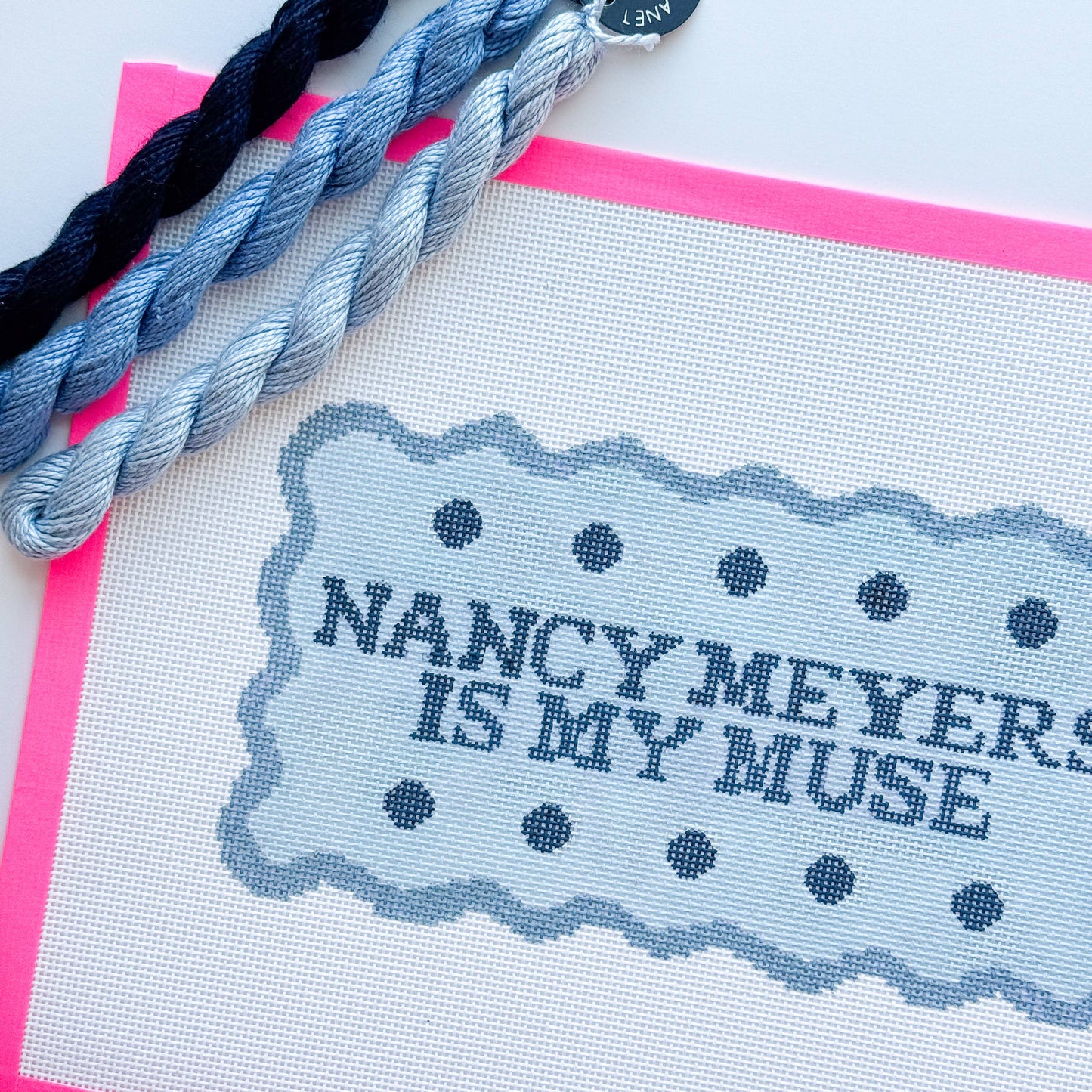 Nancy Meyers Needlepoint Pillow Canvas 13 Mesh 10x6