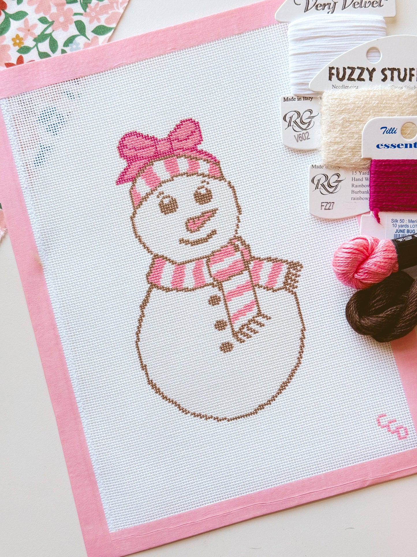 Cotswold Designs Pink Snowman