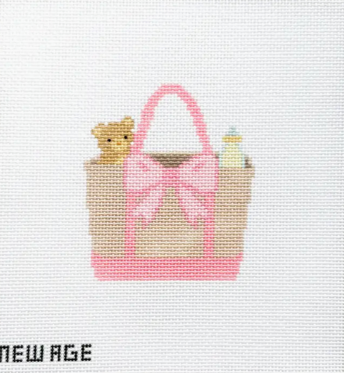 New Age Needlepoint - Baby Girl Pink Tote Bag