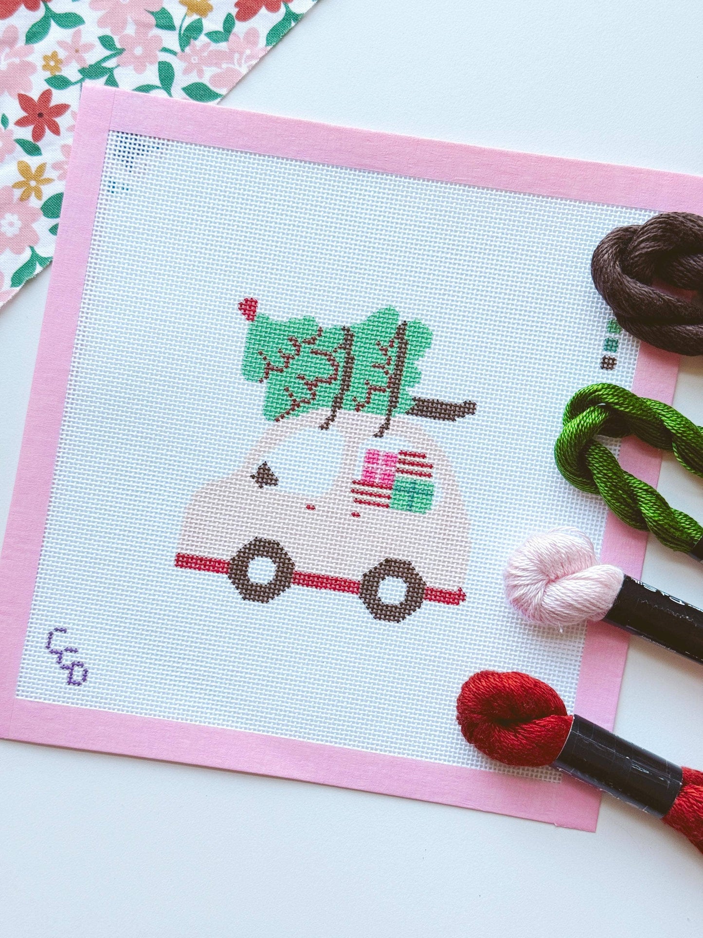 Christmas Car Needlepoint